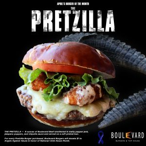 The Pretzilla Burger, available all of April, 2017
