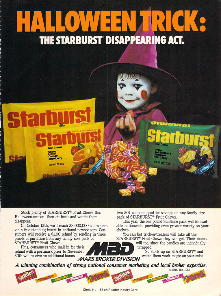 starbursts vintage halloween ad