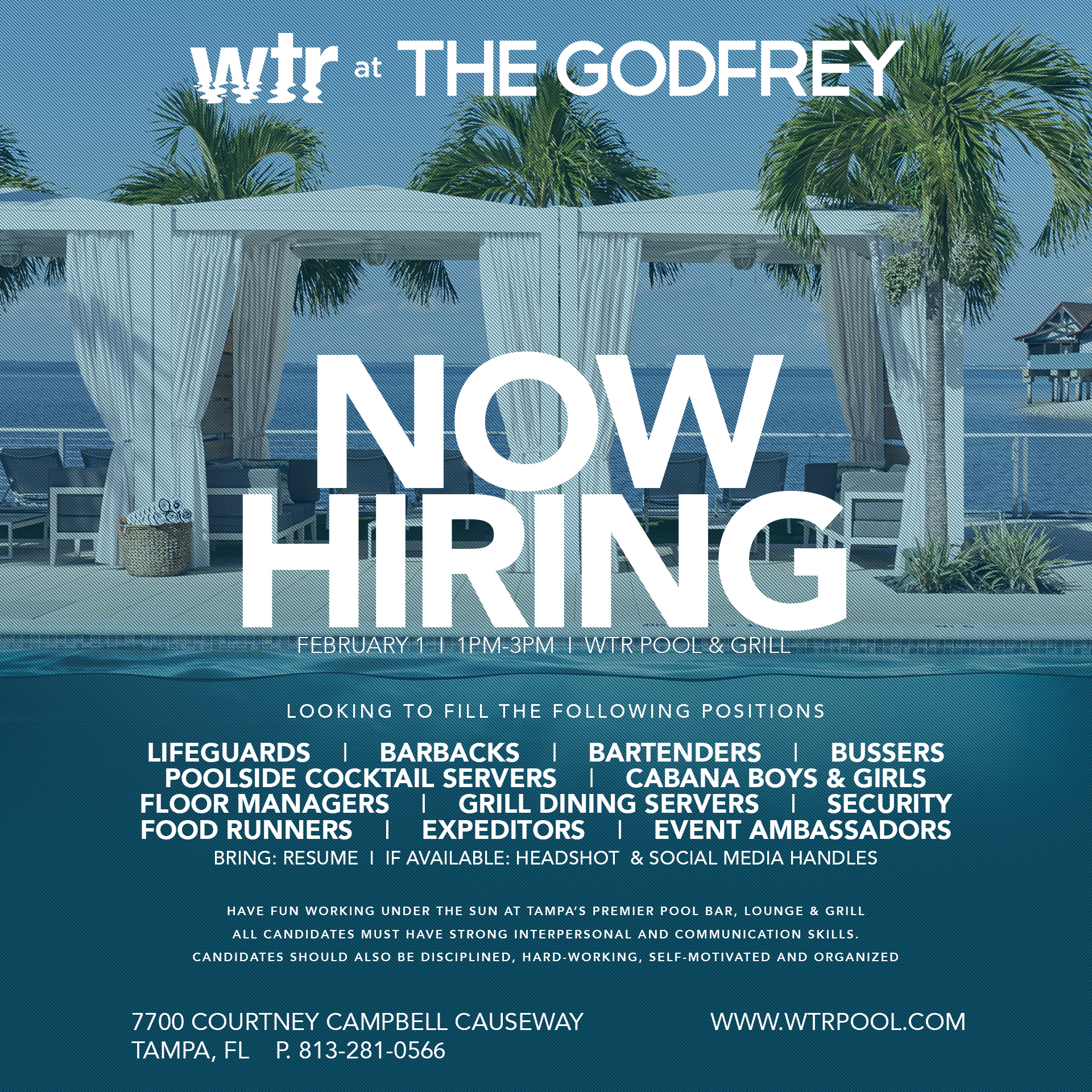 Client News: The Godfrey Hotel & Cabanas to Hire 60+ Positions this February
