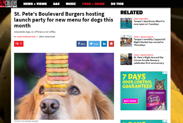 creative loafing tampa boulevard burgers st pete beach pupetizers menu launch party