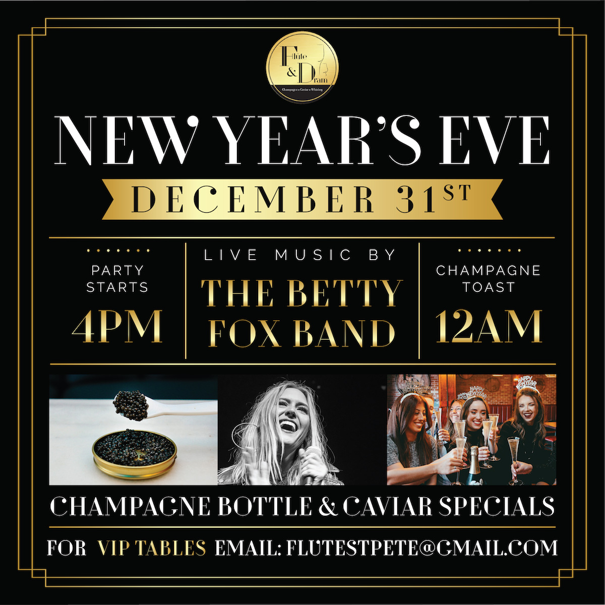 Celebrate New Year’s Eve with the Betty Fox Band at Flute & Dram