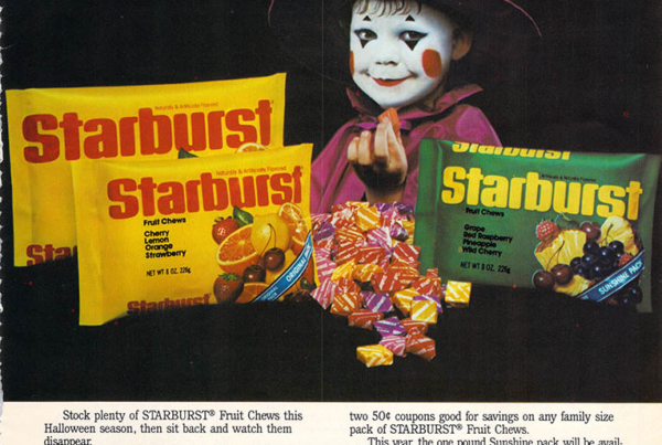 starbursts vintage halloween ad