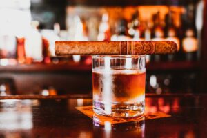 Drink and cigar at Ruby's Elixir and Central Cigars in downtown St. Petersburg, FL