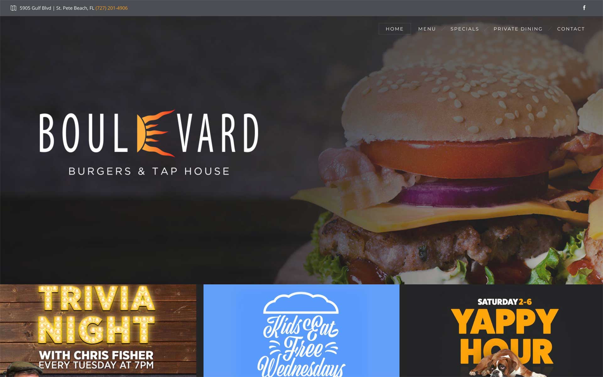 Boulevard Burgers website