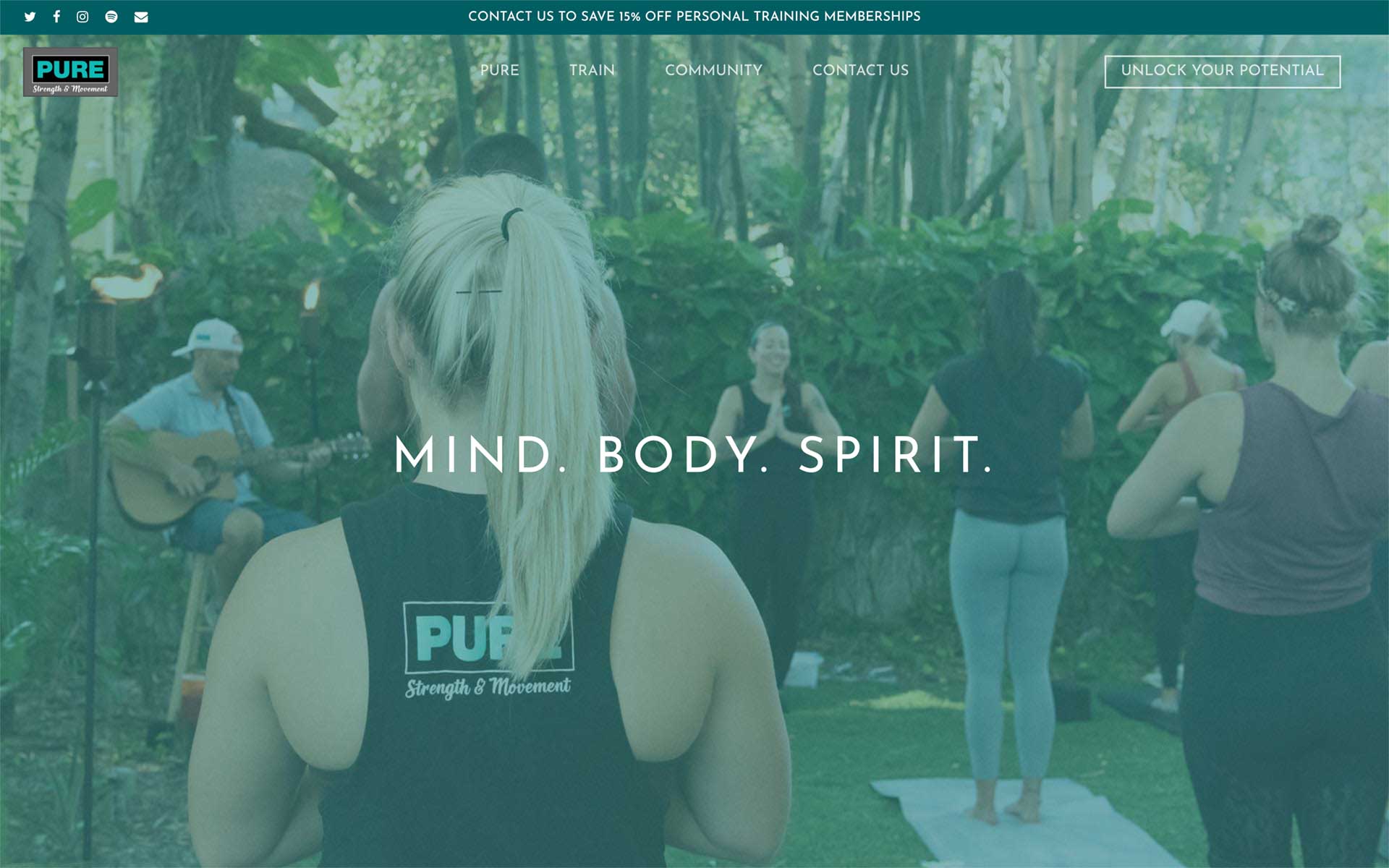 Pure Strength and Movement website