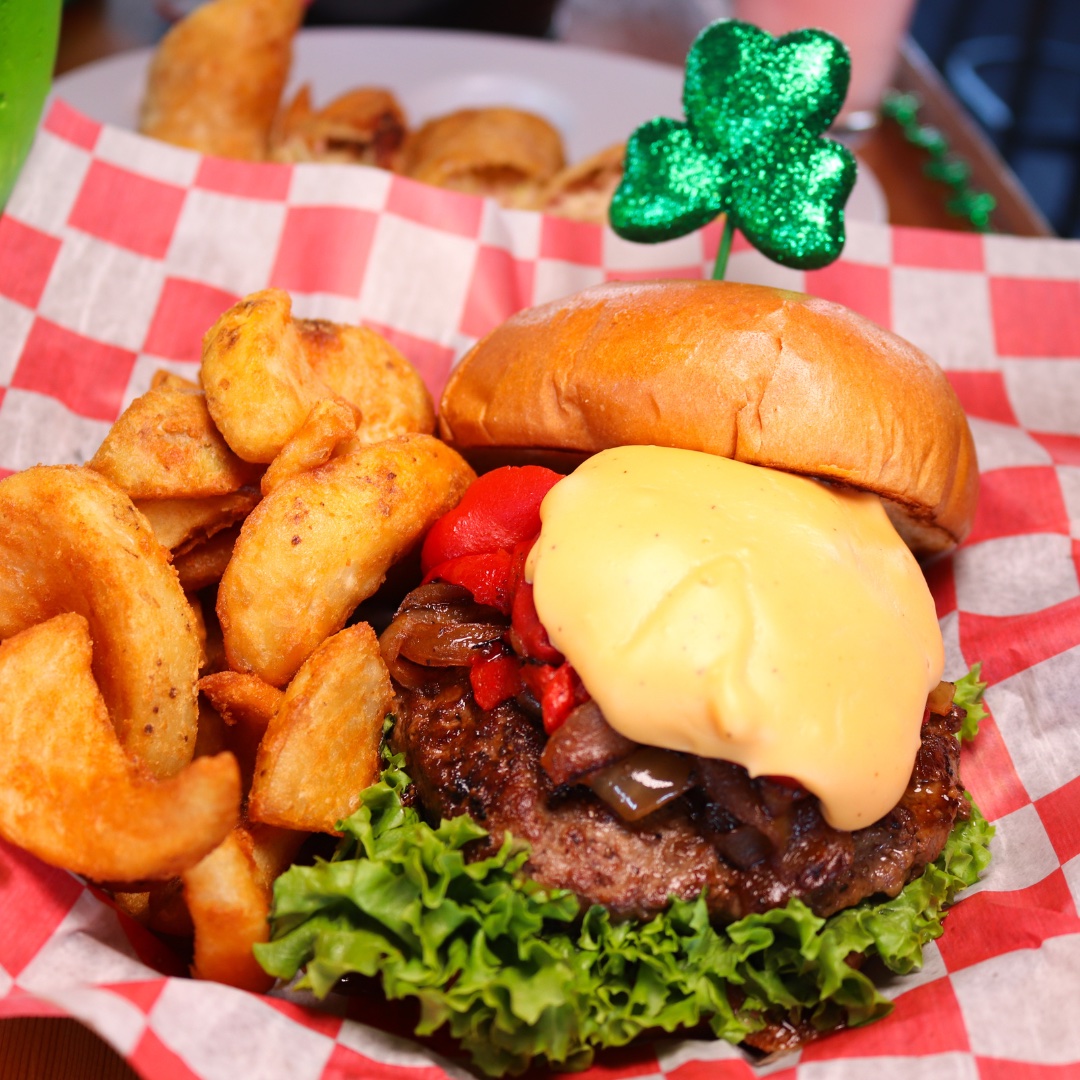 The Guinness Burger, Live Jazz, Irish Coffees, and Green Milkshakes at Boulevard Burgers this March