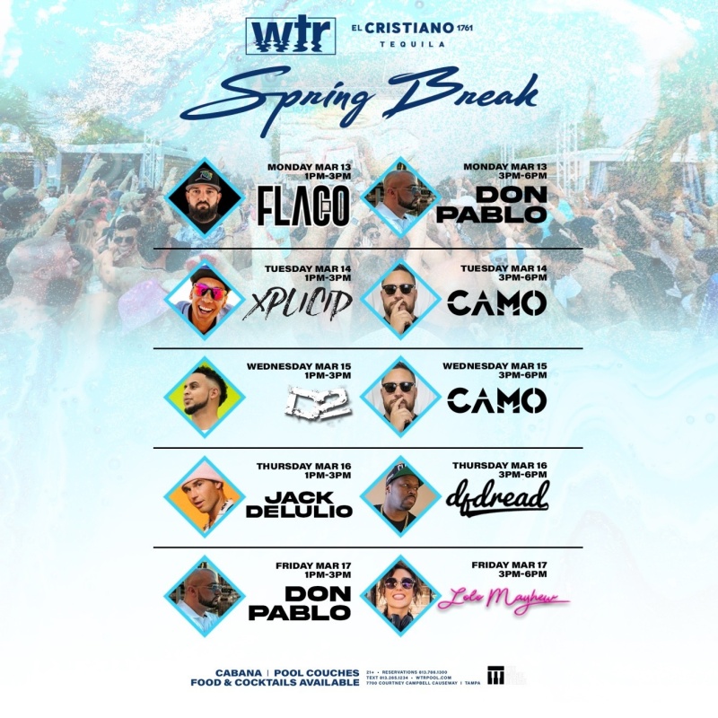 The Heat is On at WTR Pool with DJ’s, Cabanas, and Spring Break
