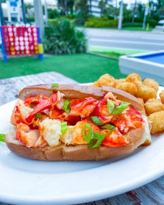lobster roll at boulevard burgers st pete beach