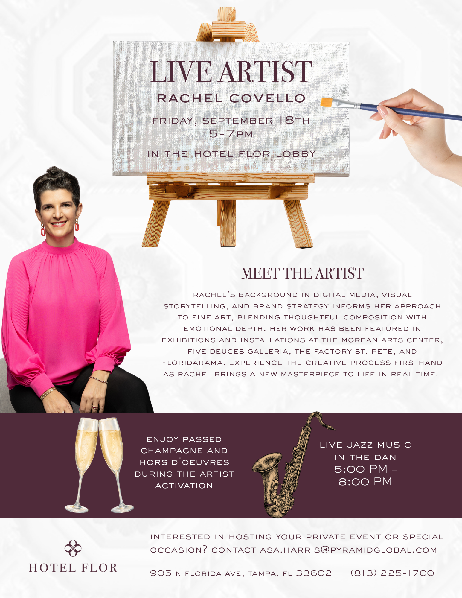Downtown Tampa’s Oldest Skyscraper to Host Lobby Gallery Event with Live Artist Activation, Champagne, Hors D’oeuvres, and Music September 18th